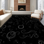 Whimsical Swirls And Stars Pattern Rug
