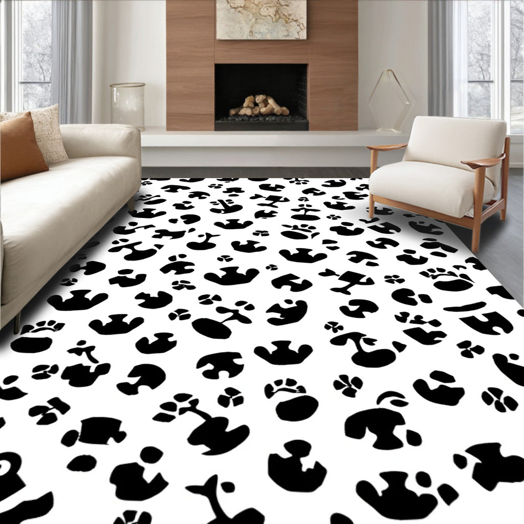 Abstract Animal Paw Print Design Rug