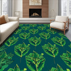 Emerald Leaf Pattern Design Rug