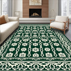 Emerald Ivory Floral Medallion Harmony Rug