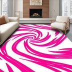 Pink Swirl Abstract Vibrant Pattern Rug