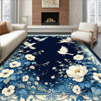 White Birds and White Blossoms Rug