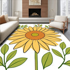 Happy Sunflower Floral Design Rug