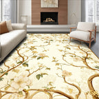 Delicate Floral Branch Pattern Rug