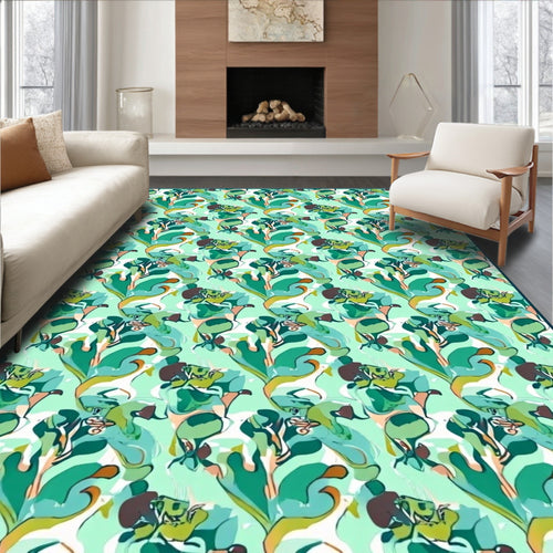 Abstract Organic Flowing Shapes Rug