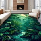 Lush Jungle River Scenic Vista Rug