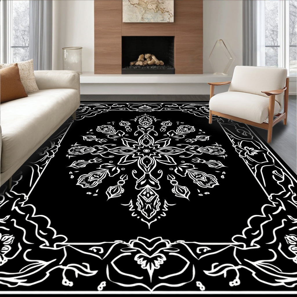 Ornate Floral Mandala Pattern Rug
