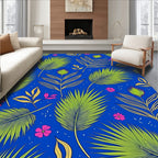 Vibrant Tropical Leaf Floral Design Rug