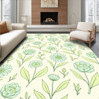 Pastel Floral Botanical Sketch Rug