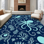 Oceanic Octopuses And Seaweeds Design Rug
