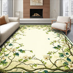 Vine And Blossom Border Design Rug