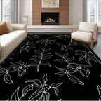 Floral Outline Abstract Pattern Rug