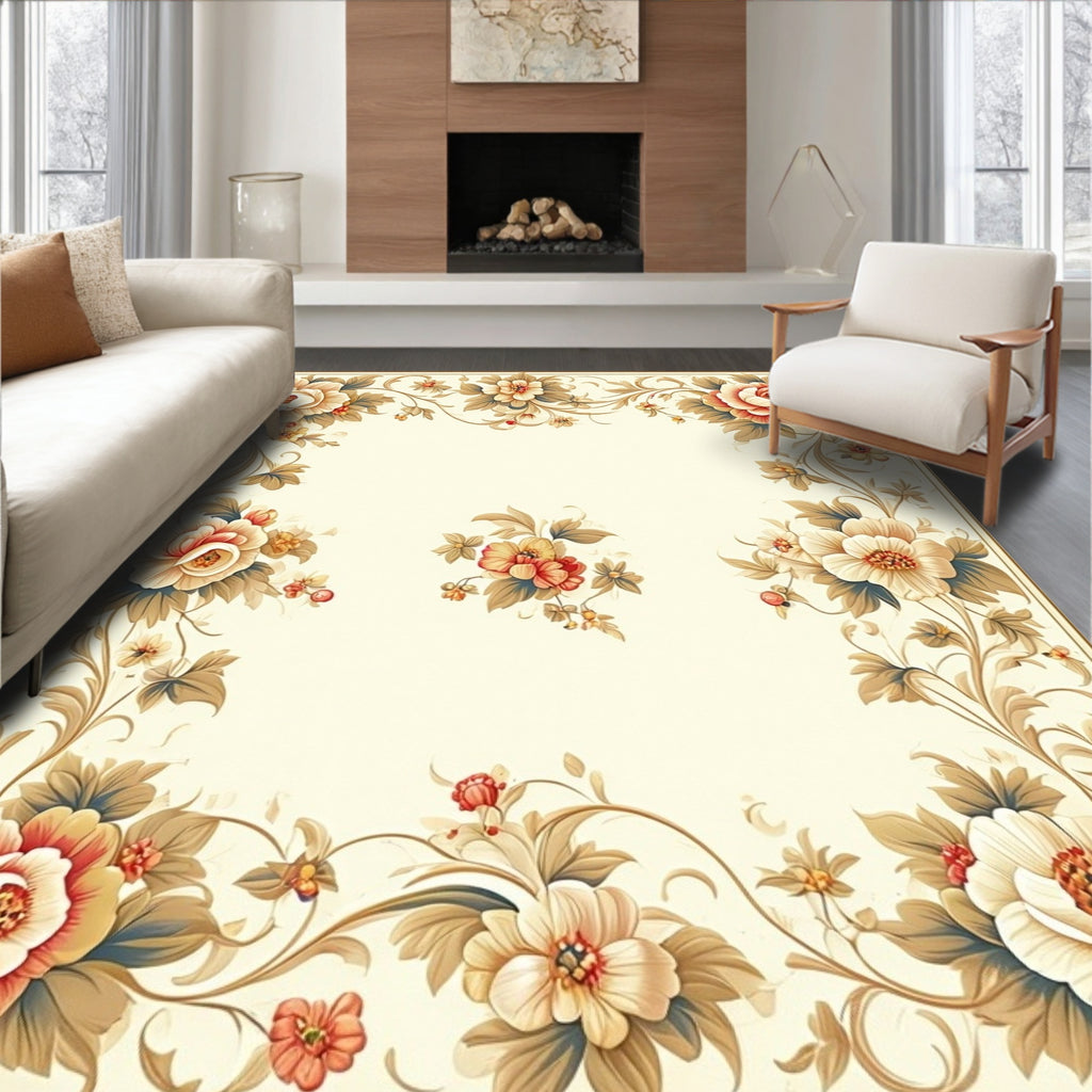 Classic Floral Vines PatternedRug Rug