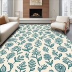 Whimsical Botanical Print Design Rug