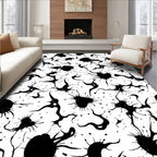 Abstract Ink Splatter Organic Pattern Rug