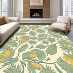 Botanical Flowing Linen Pattern Rug
