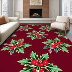 Crimson Holly Berry Cluster Garland Rug