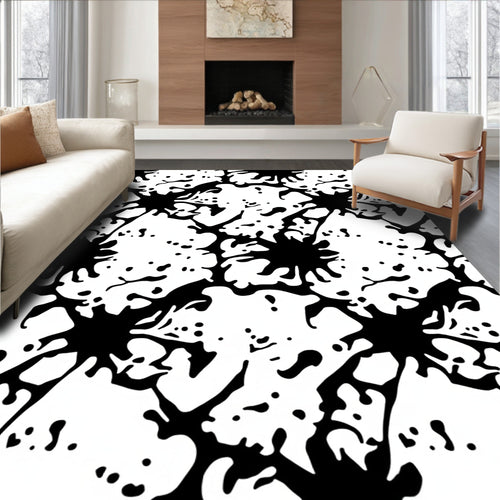 Abstract Ink Splatter Pattern Rug
