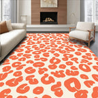 Bold Orange Animal Print Rug