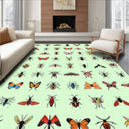 Whimsical Insect Collage Pattern Rug
