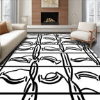 Abstract Brushstroke Geometric Pattern Rug