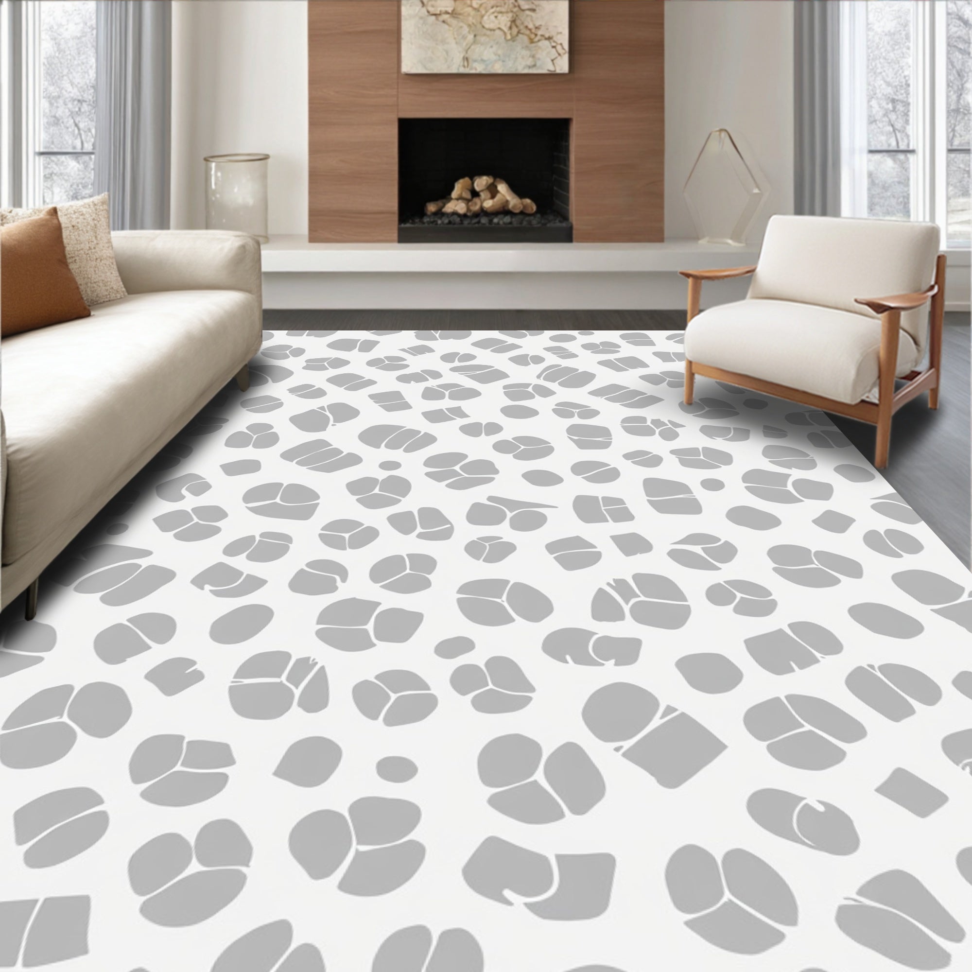 Abstract Pebble Arrangement Rug