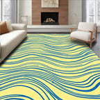 Blue Wavy Lines Pattern Rug