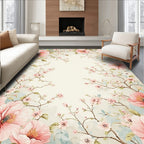 Vintage Pink Floral Vines Rug