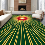 Radiant Sunburst Red Yellow Green Rug