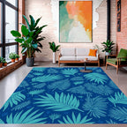 Tropical Leaf Pattern Abstract Design Rug