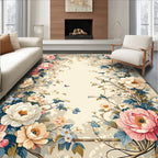Floral and Vine Botanical Pattern Rug