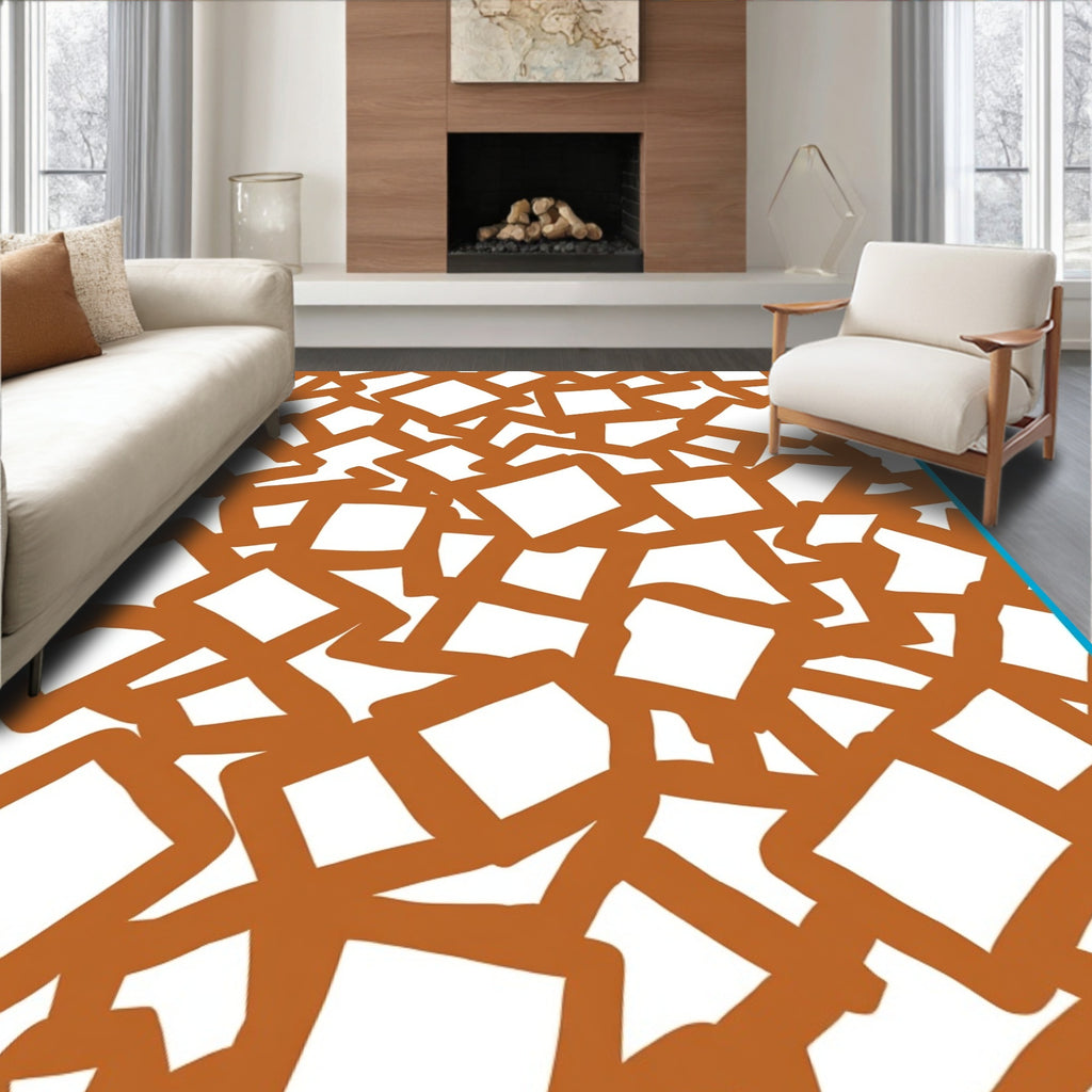 Abstract Square Pattern Design Rug