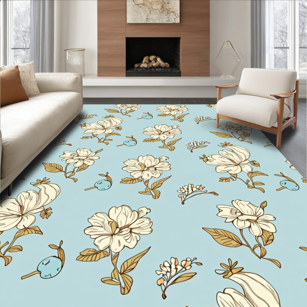Charming Vintage Floral Pattern Design Rug