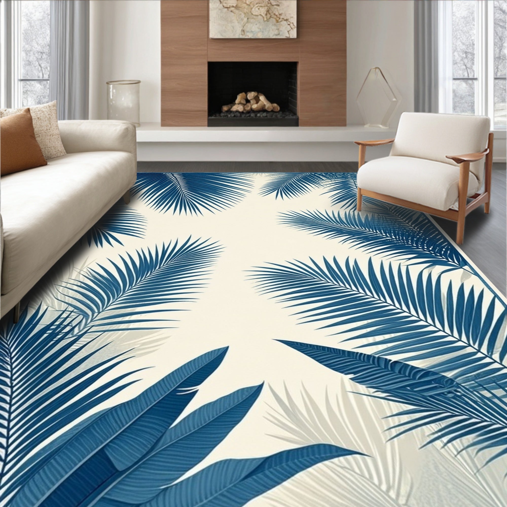 Tropical Leaf Pattern Design Rug