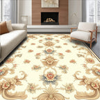 Ornate Floral Scrollwork Cream Rug