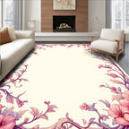Pink Floral Vine Whimsical Rug
