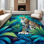 Jungle Cheetah Tropical Lush Design Rug