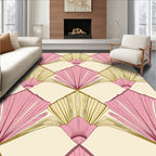 Art Deco Fan Patterned Light Rug