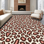 Pink Brown Spots Animal Print Rug