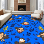 Playful Monkey Jungle Pattern Rug