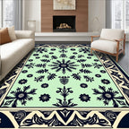 Intricate Floral Mandala Patterned Rug