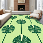Stylized Palm Leaf Geometric Pattern Rug