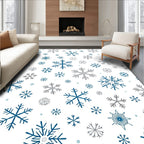 Blue Gray Snowflake Scatter Rug