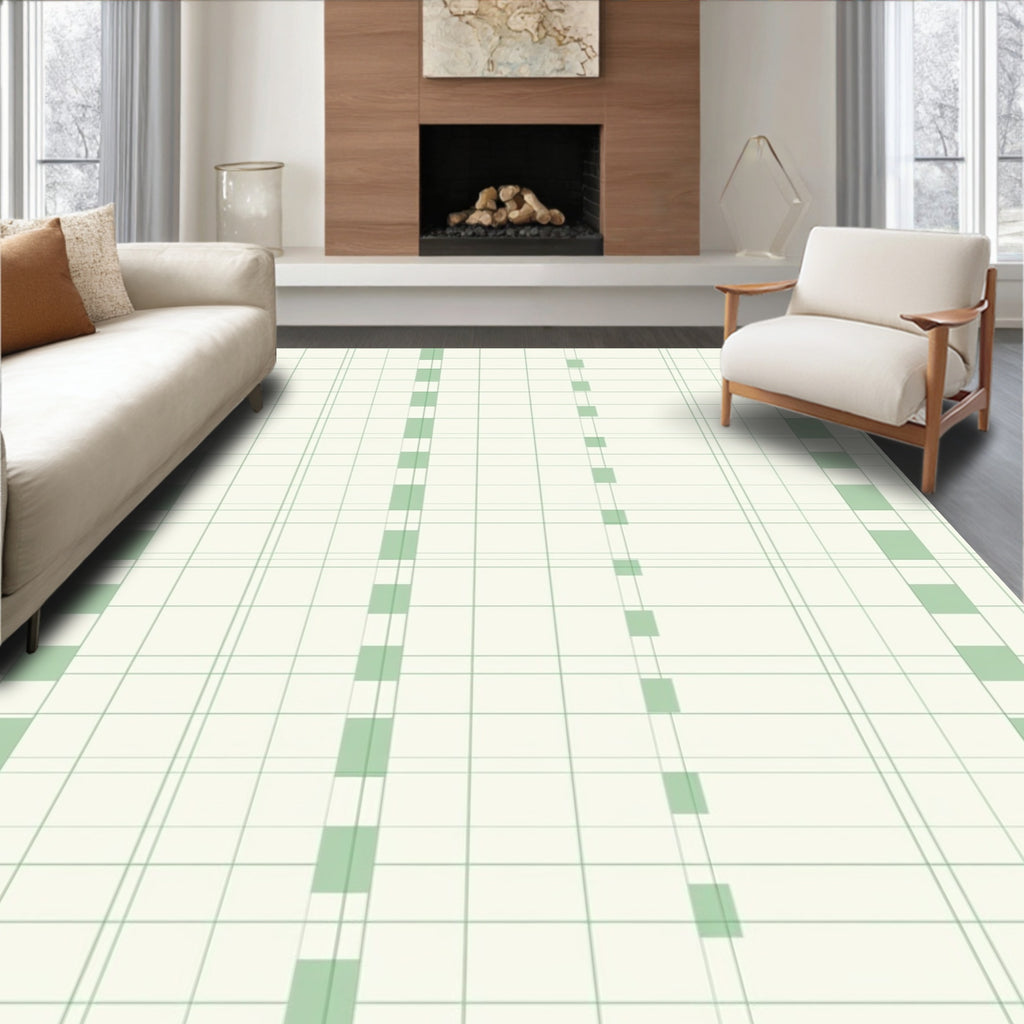 Geometric Grid Vertical Block Pattern Rug