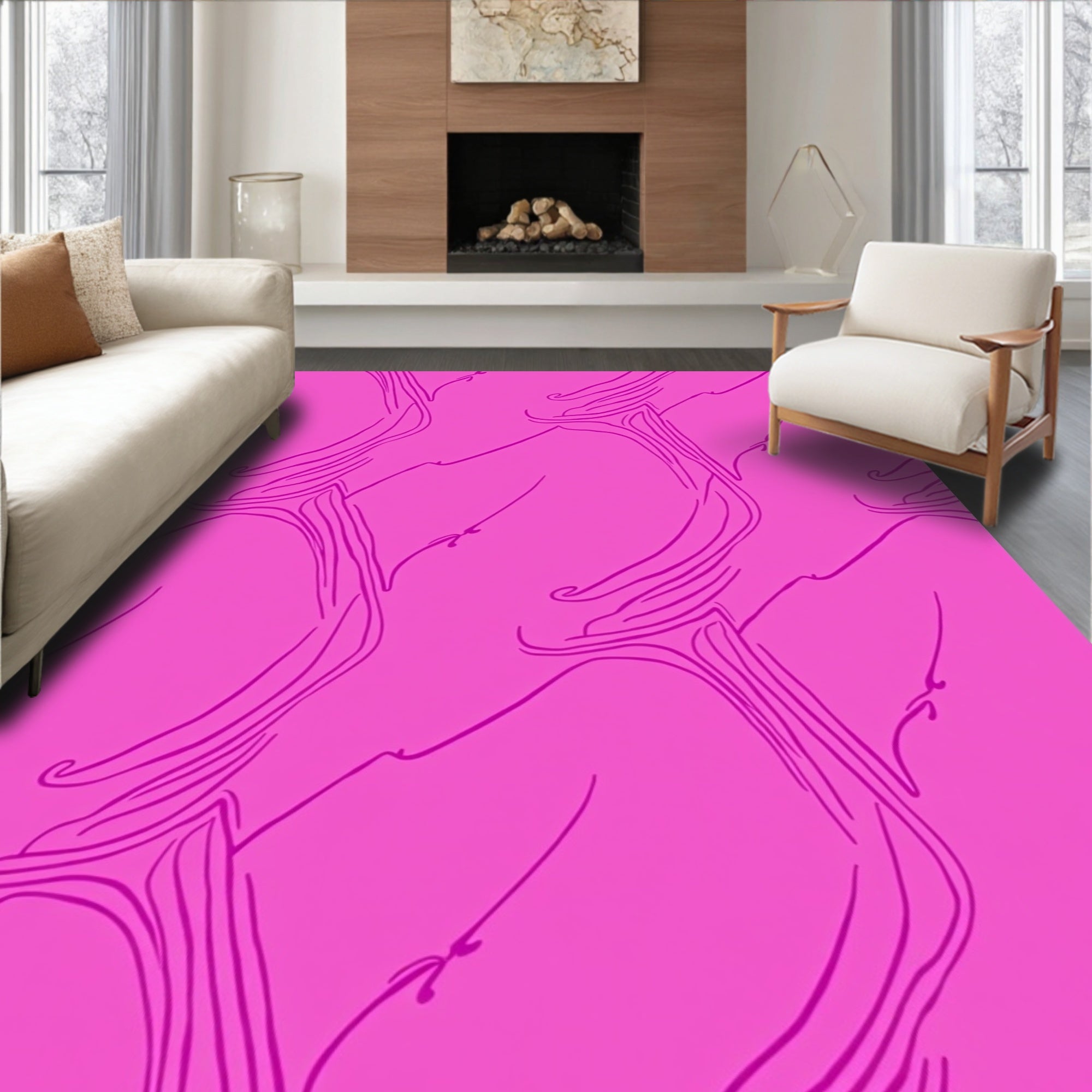 Bold Abstract Wavy Lines Rug