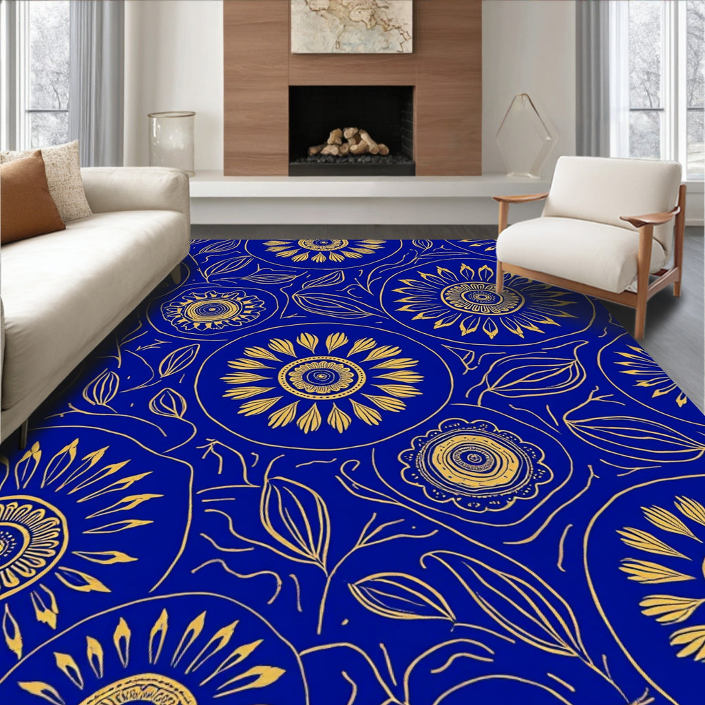 Bold Floral Vine Pattern Design Rug