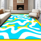 Abstract Swirling Waves Pattern Rug