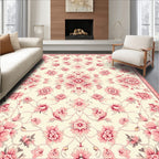 Pink Floral Medallion Pattern Rug