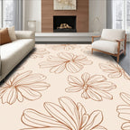 Minimalist Floral Outline Design Rug