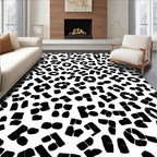 Abstract Black White Patterned Rug